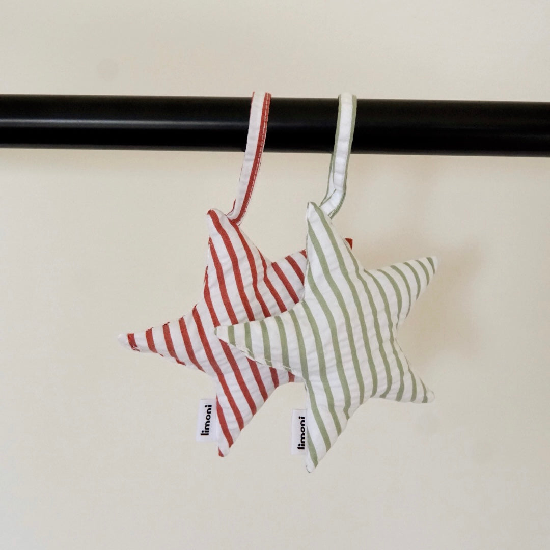 Striped star ornament - Green