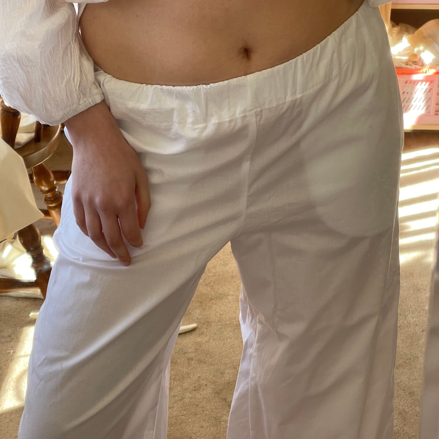 White cotton pants