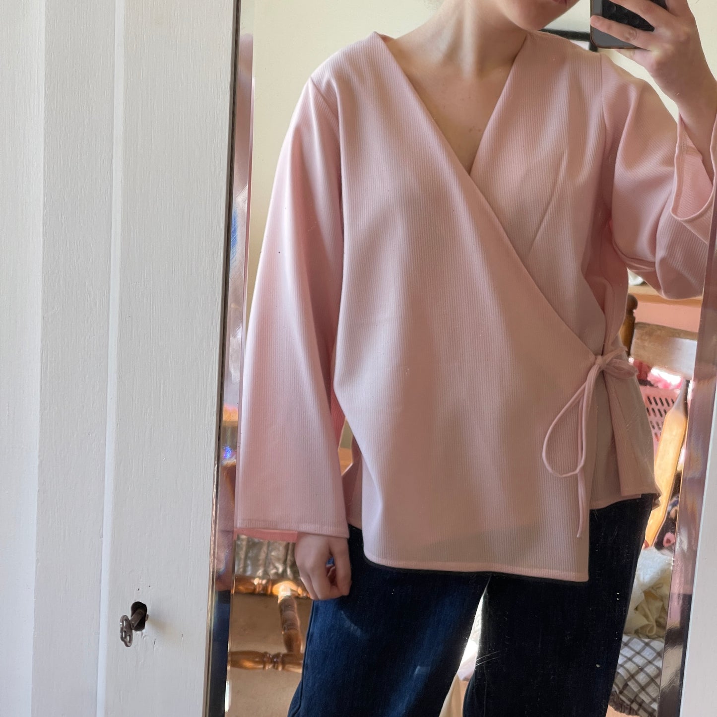 Pink Wrap Blouse
