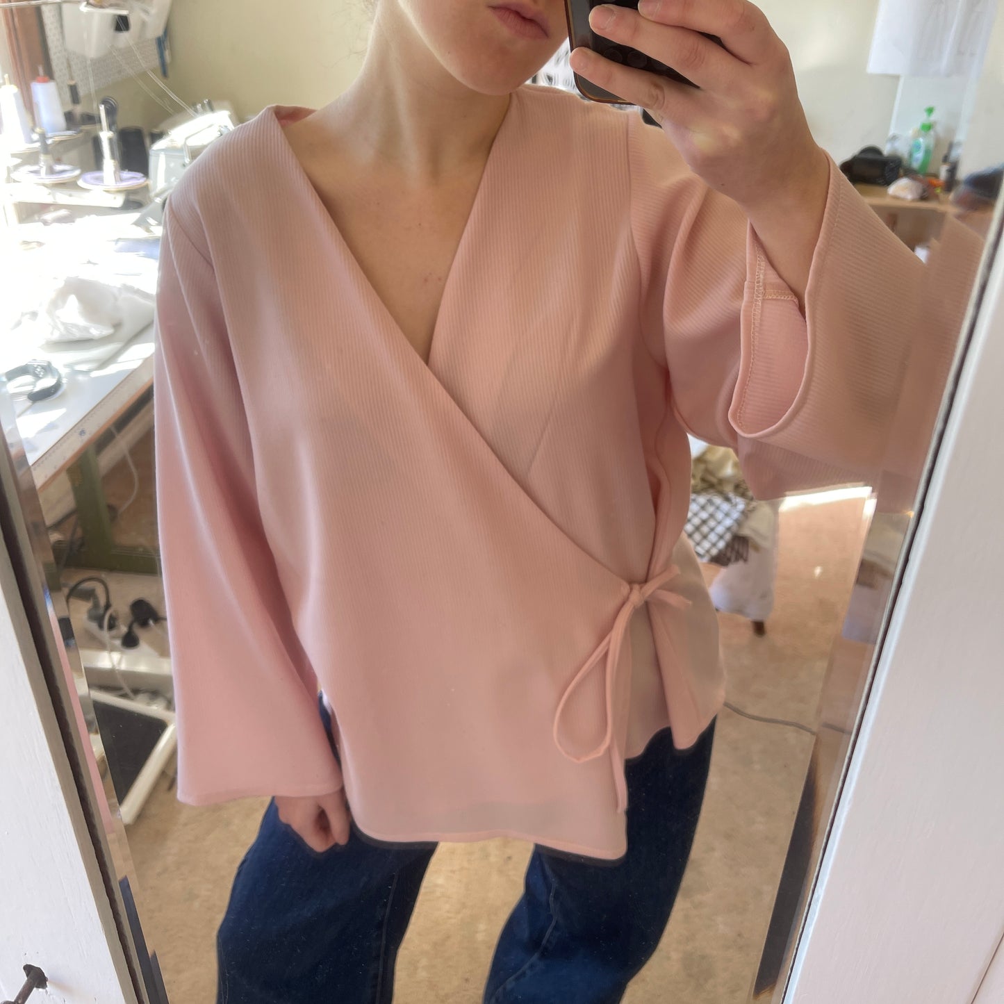Pink Wrap Blouse
