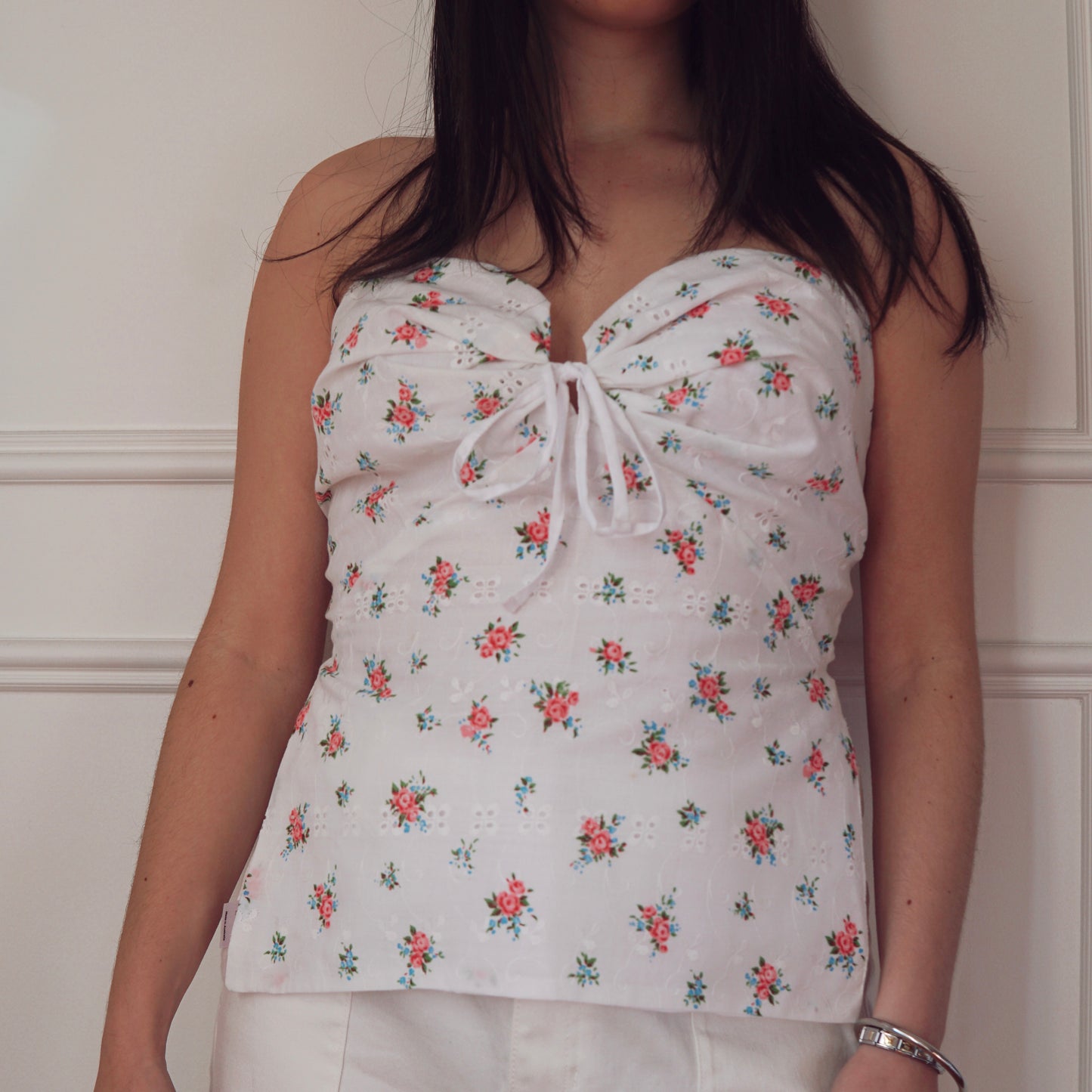 Strapless Floral Top