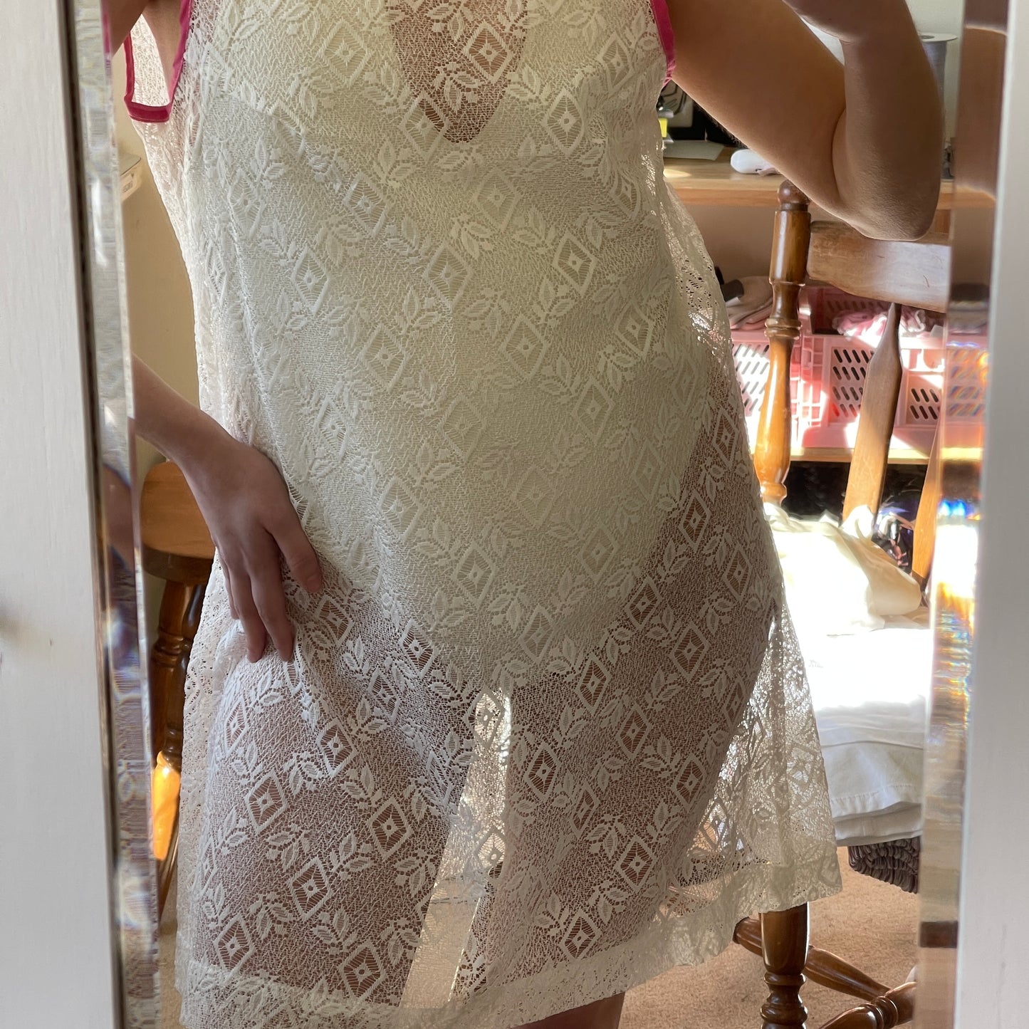 Lace shift dress