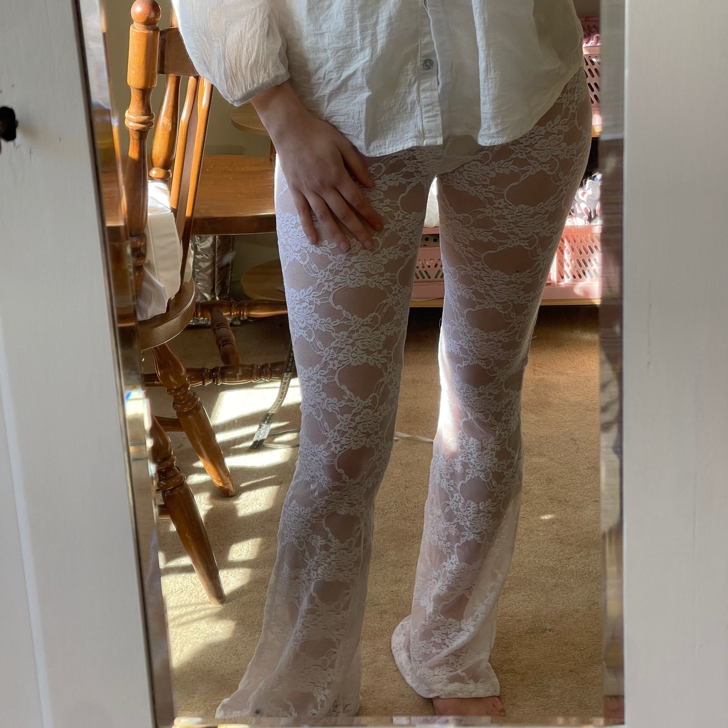 White Lace Pants