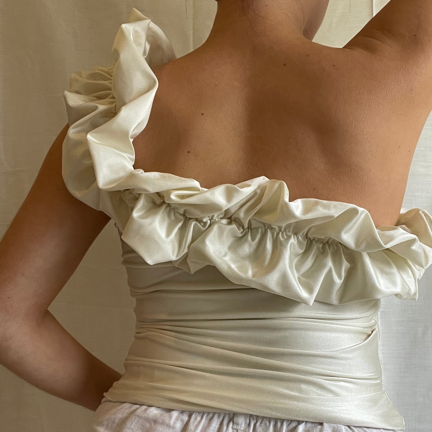 One Shoulder Ruffle Top