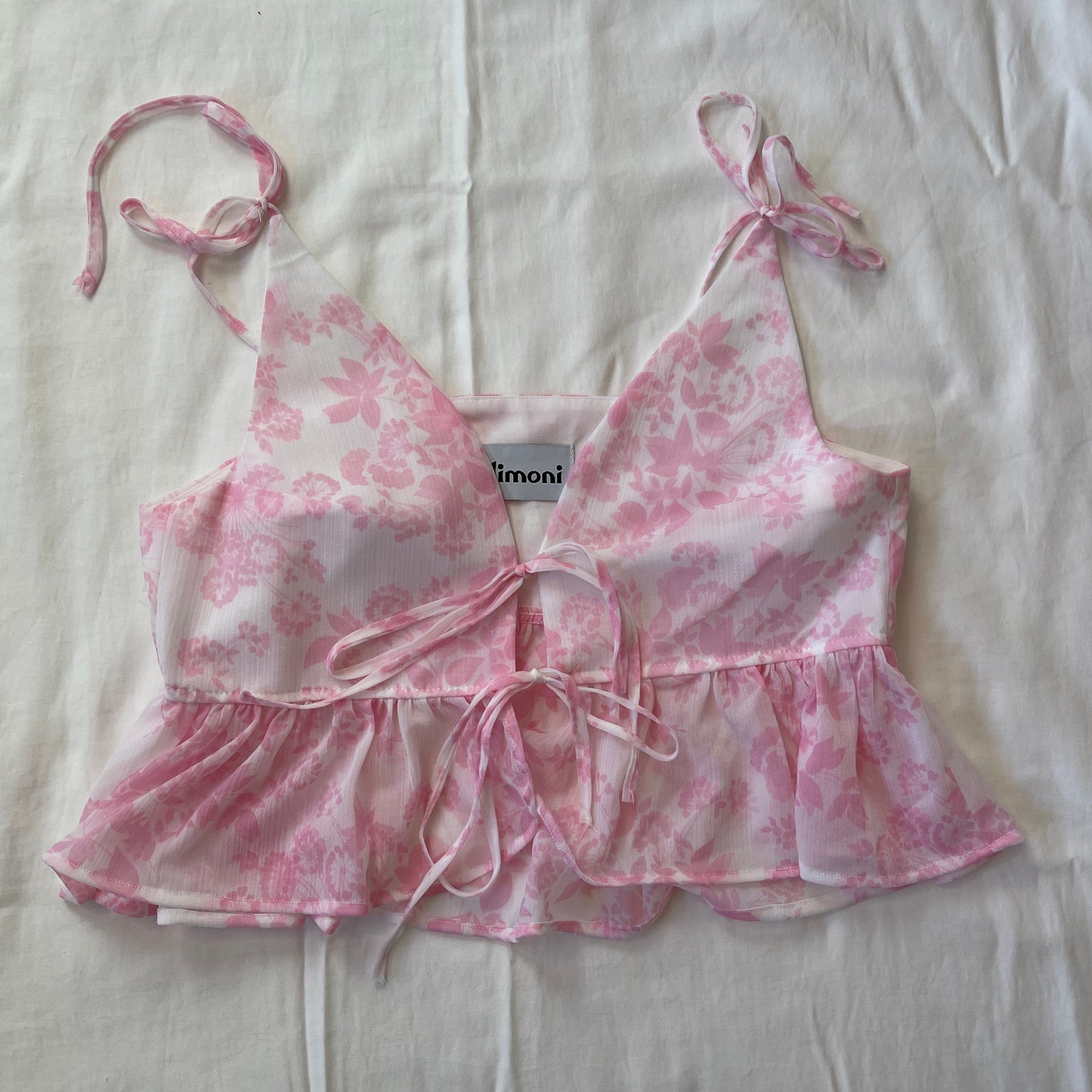 Floral Ruffle Crop