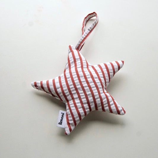 Striped star ornament - Red