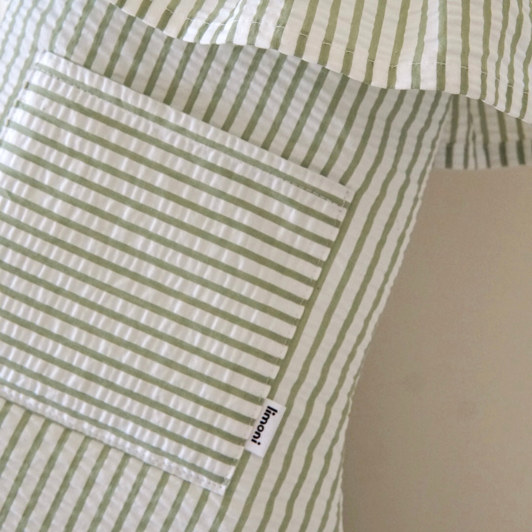 Ruffle Christmas Stocking - Green Striped