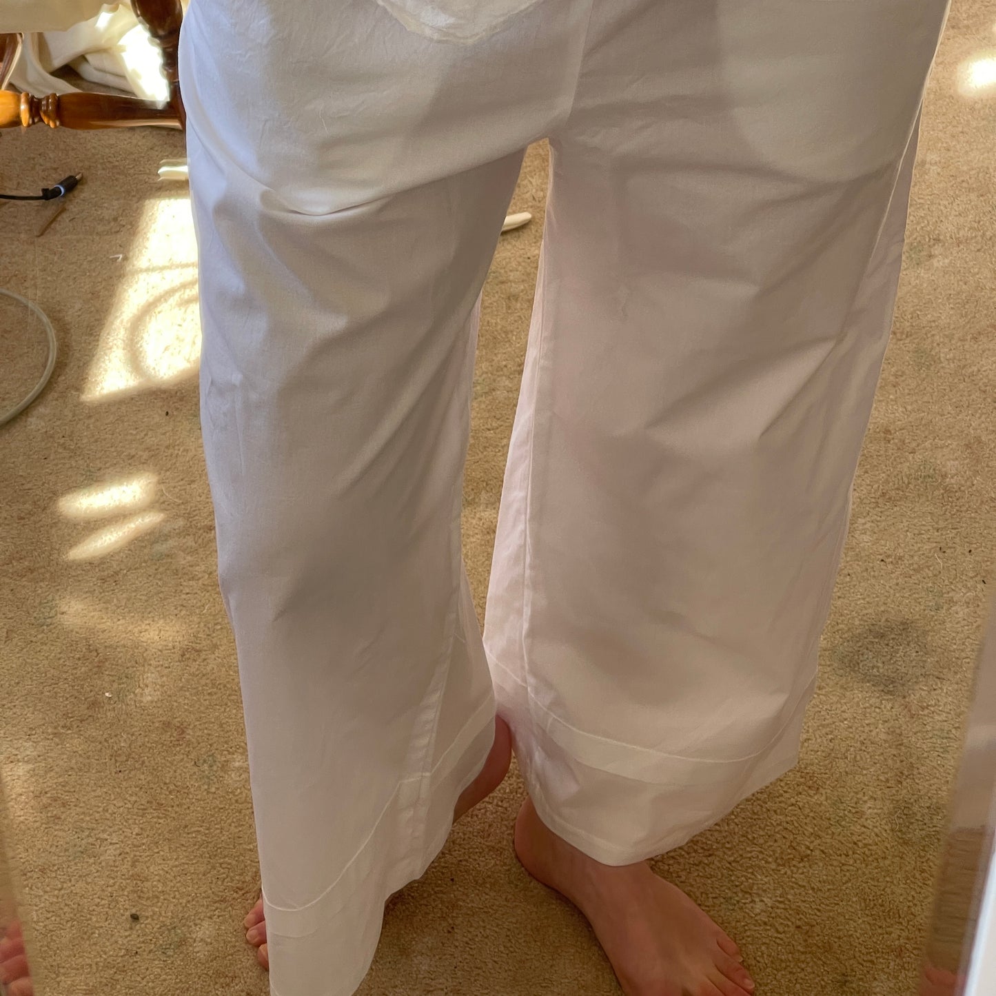 White cotton pants