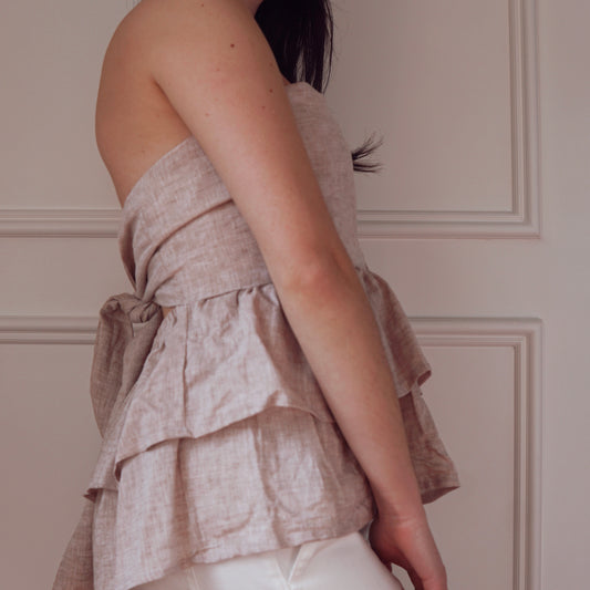 Linen Ruffle Top
