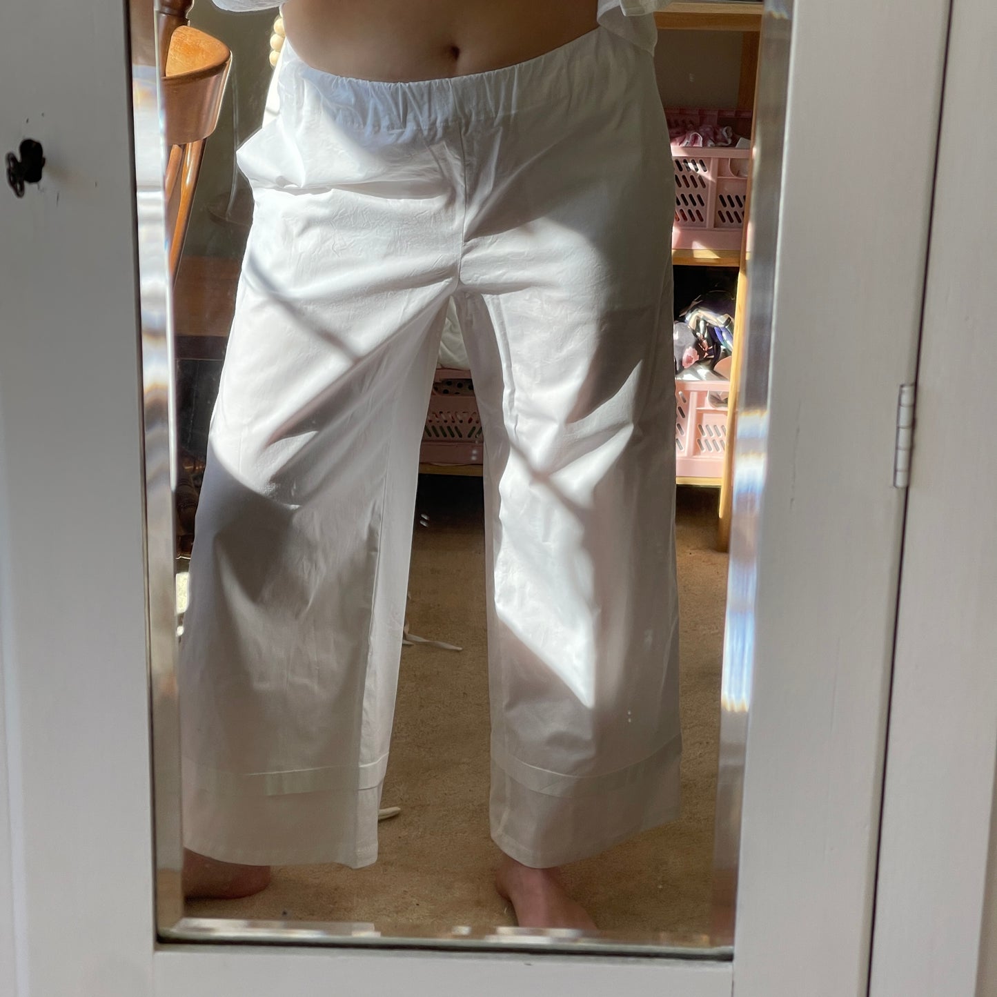White cotton pants