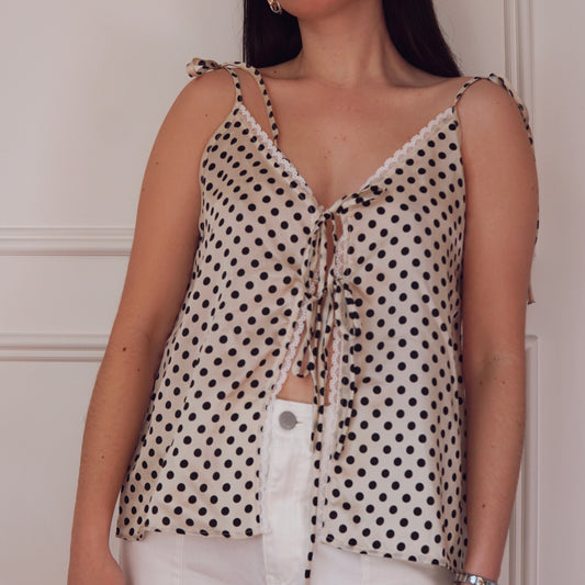 Polka Dot Tie Top