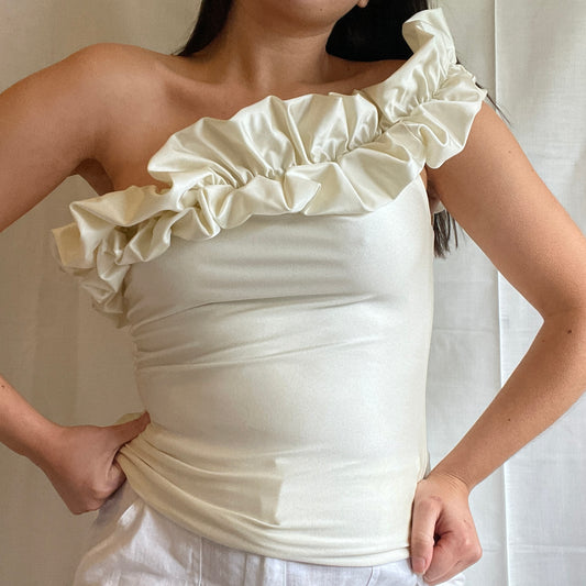 One Shoulder Ruffle Top