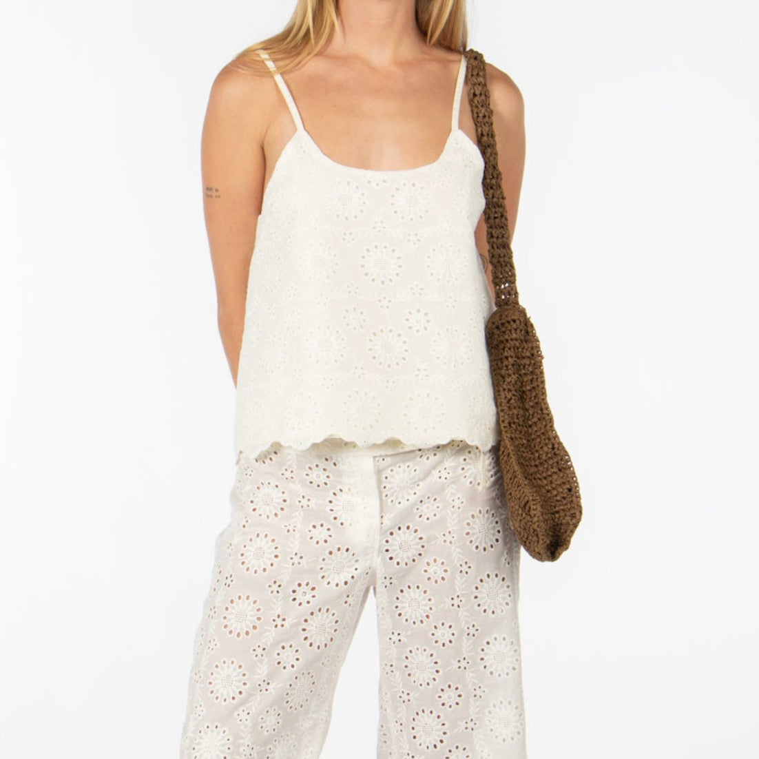 cotton broderie angalise cami top